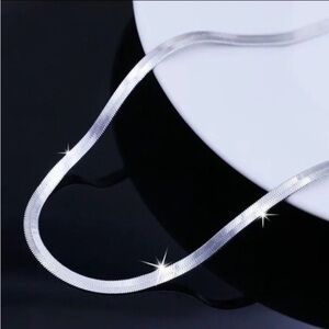 925 Sterling Silver 4MM Flat Herringbone Chain 20”
